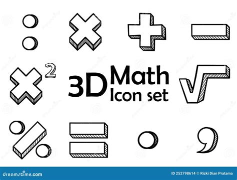 A Collection Of Hand Drawn Symbols In Mathematics Stock Vector