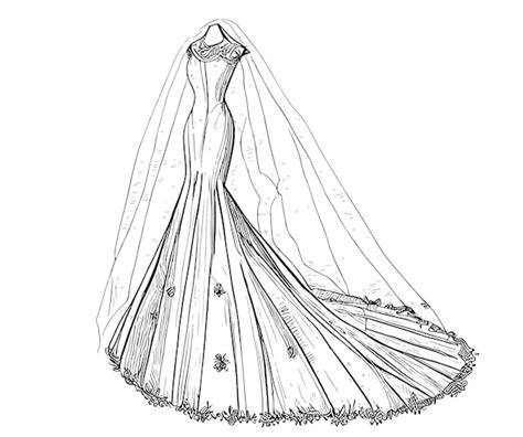 Wedding Dress Drawing Outline