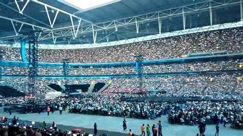 The boy band blasted through 24 songs on saturday, assisted by quirky props, glitter cannons, jet sprays. BTS - Live at Wembley Stadium London . June 01 2019 - Part ...