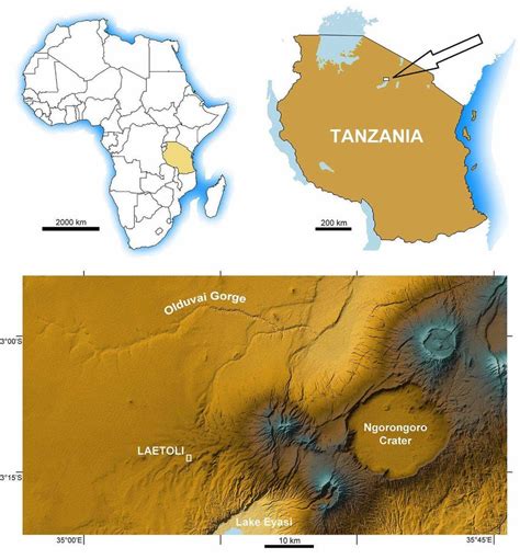 Geographical Location Of The Laetoli Site Download Scientific Diagram