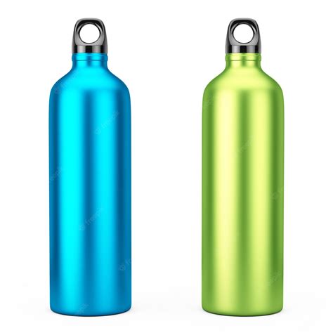 Premium Photo Green And Blue Aluminum Bike Water Sport Bottles Mockup