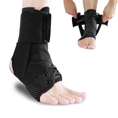 Lace Up Ankle Brace Compression Support Wrap With Stabilizer Straps