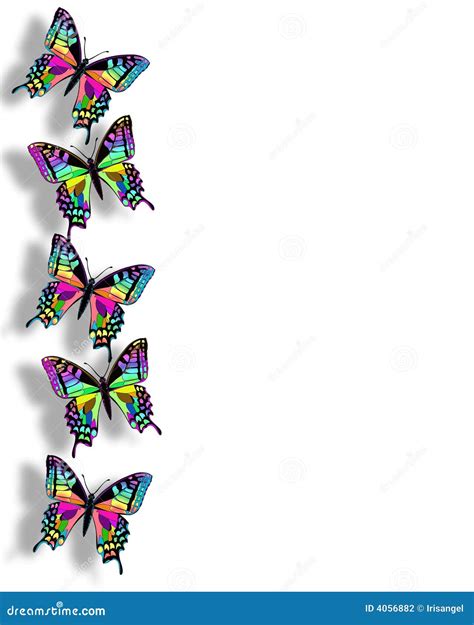 Butterfly Border 3d Rainbow Colors Stock Illustration Illustration Of