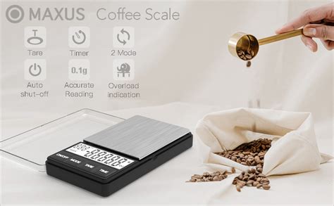 Maxus Espresso Scale With Timer 1000g01g Drip Coffee Scale Small And