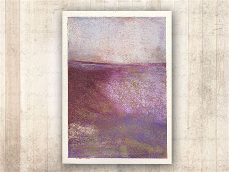 Impressionist Painting Of Lakeshore In Burgundy Hues Etsy