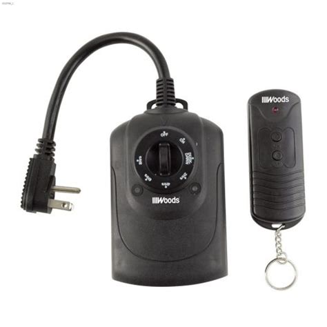 Iiiwoods Outdoor 24 Hr Photoelectric Timer With Remote 3 Plug In Timers