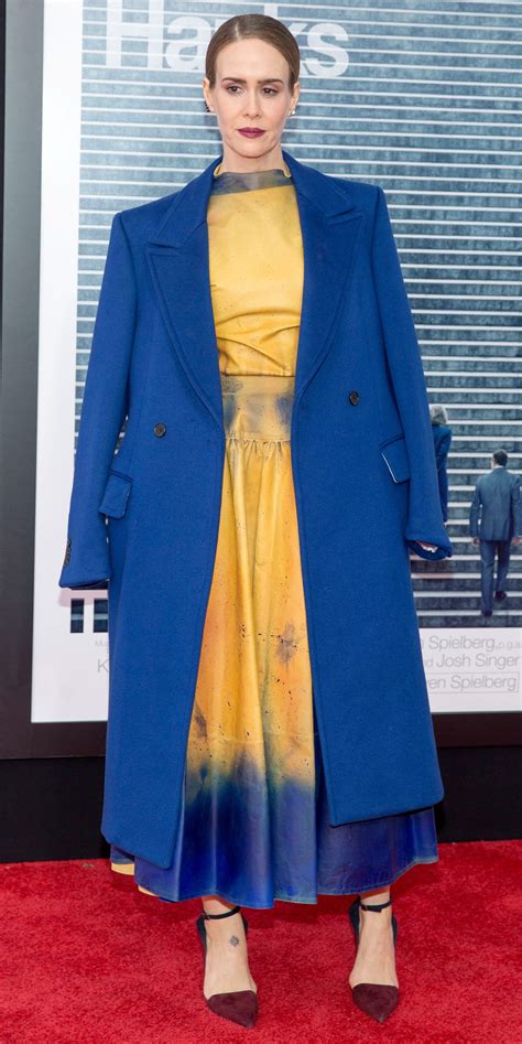 Look Of The Day Sarah Paulson Fashion Blue Dresses