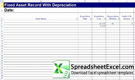 10 Fixed Asset Register Excel Template Excel Templates