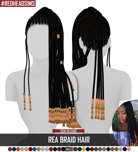 Rea Braid Hair By Thiago Mitchell At Redheadsims Sims 4 Updates