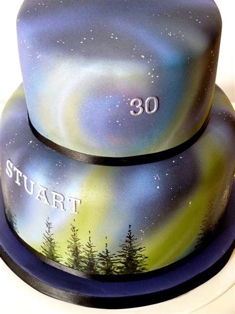 Northern Lights Cake Airbrush Cake Galaxy Cake Light Cakes