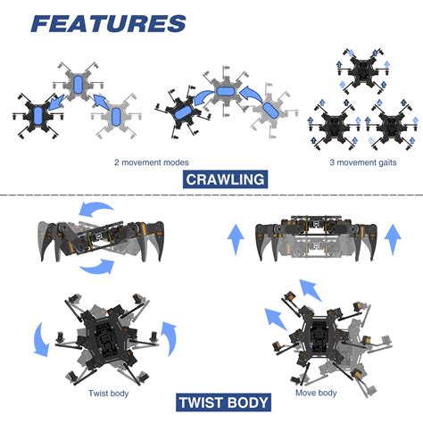 Freenove Hexapod Robot Kit With Remote Compatible With Arduino Ide