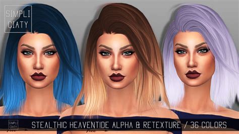 Simpliciaty Stealthic Heaventide Hair Retextured Sims 4 Hairs