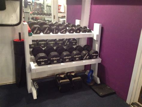 One of the most versatile pieces of equipment in any gym is the power rack, and for a home gym it is even more useful because it can be used for most of the. DIY dumbbell rack | Diy home gym, No equipment workout, Gym room