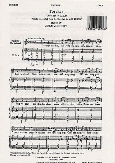 Torches By Jean Joubert Octavo Sheet Music For Choral Buy Print