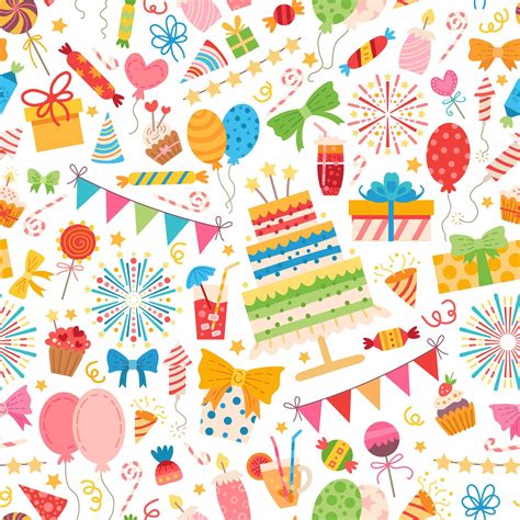 Kids Party Elements Pattern For Birthday Party 3120353 Vector Art At