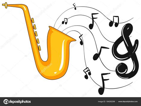 See more of baixar musicas sertaneja on facebook. Saxofone com notas de música no fundo — Vetores de Stock © interactimages #164292298