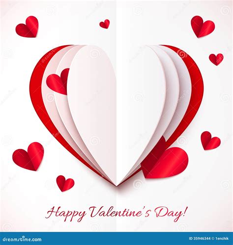 Red And White Cutout Paper Vector Heart Stock Images Image 35946344