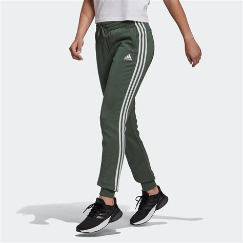 adidas essentials french terry 3 stripes joggers green oxide the sole womens