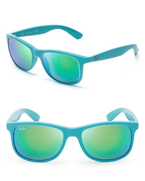 Ray Ban Mirrored Wayfarer Sunglasses In Blue Light Blue Lyst