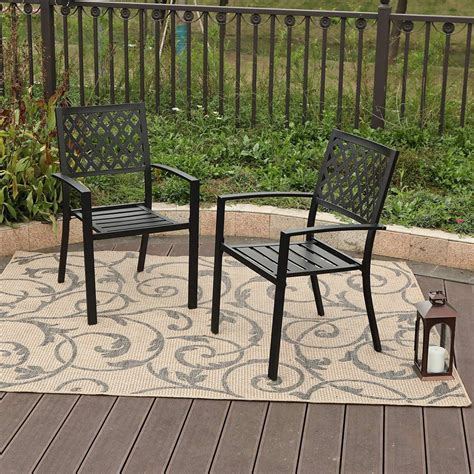 Be it a classic outdoor wicker chair, a teak bench or cute cushion chairs, find just the furniture for your. Nuu Garden Stacking Wrought Iron Outdoor Patio Dining ...