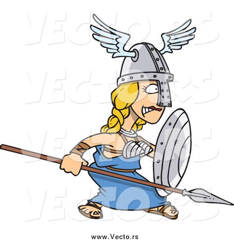 Vector Of A Cartoon Tough Goddess Freya By Toonaday 31963