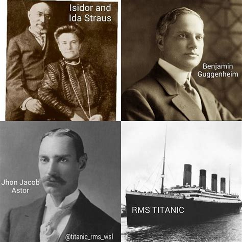 Titanic On Instagram Rms Titanic S Famous Most First Class Passengers Aboard The