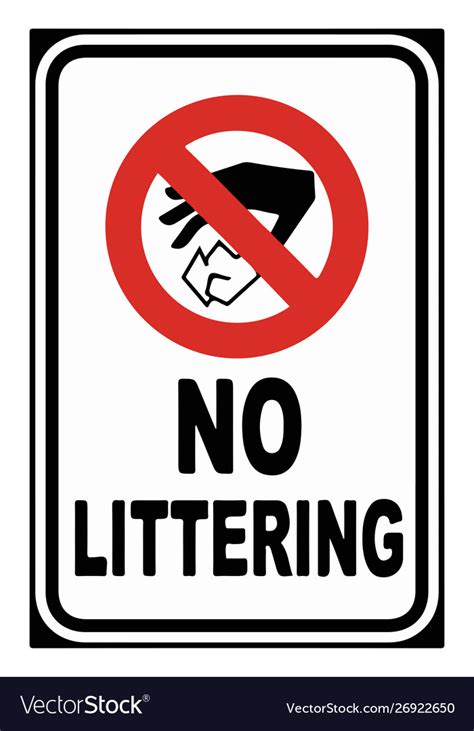No Littering Sign Eps10 Royalty Free Vector Image