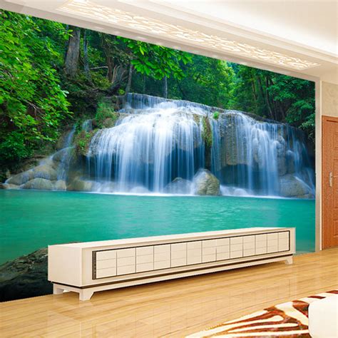 Custom Wall Mural Wallpaper Waterfall Nature Landscape