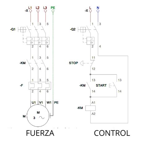 Diagrama De Arranque Y Paro De Un Motor Monofásico Y Trifásico