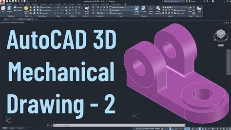 Autocad 3d Mechanical Drawing Tutorial 2 Youtube