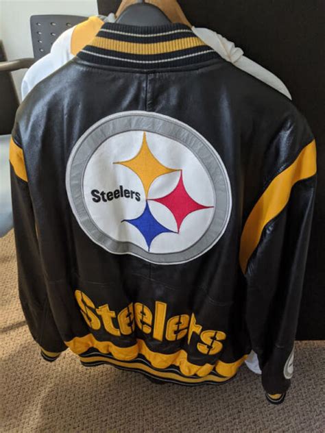 Vintage 90s Carl Banks G Iii Pittsburgh Steelers Leather Jacket Size L