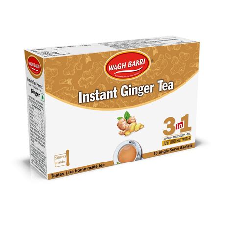 Black Wagh Bakri Instant Ginger Tea Granules Packaging Size 10