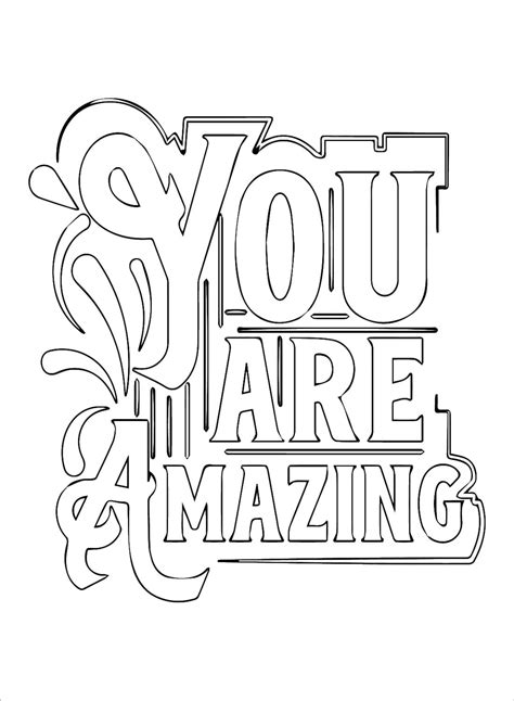 Inspirational You Are Amazing Coloring Page Download Print Or