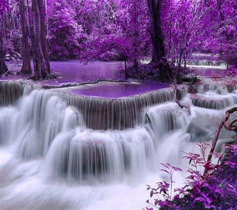 Purple Gorgeous Waterfall Scenery And Beautiful Places Pinterest