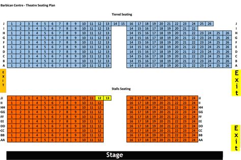 Seating Plan The Barbican Centre