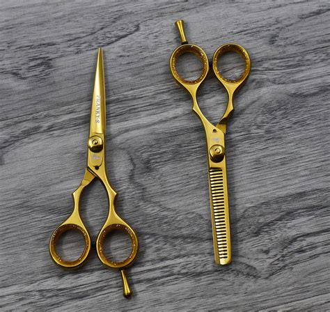 Professional Barber Hairdressing Scissors And Thinning Set In Japanese Steel 55 Ebay