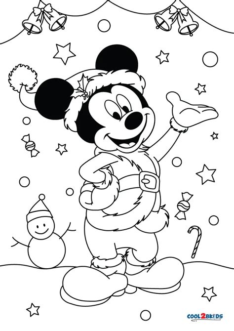 Free Printable Mickey Mouse Christmas Coloring Pages For Kids