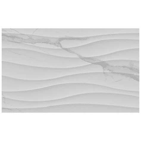 Atrium Portifino Wave Pure White Gloss Textured Wall Tile Emc Tiles