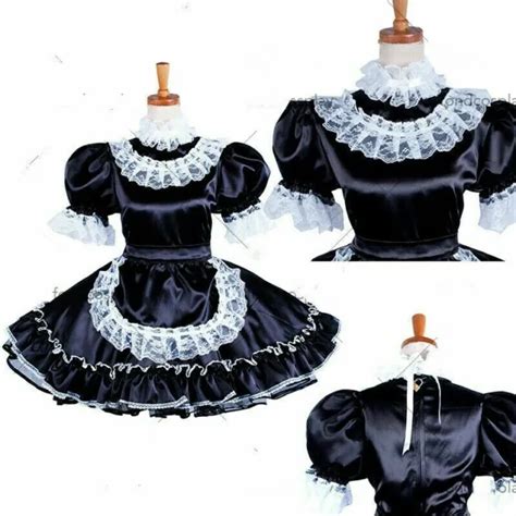 Lockable Sissy Maid Satin Dress Uniform Cosplay Costume Tailor Made 54 13 Picclick