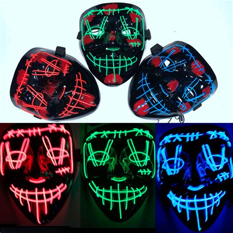 Cosmask Halloween Led Mask Party Masque Masquerade Masks Neon Maske