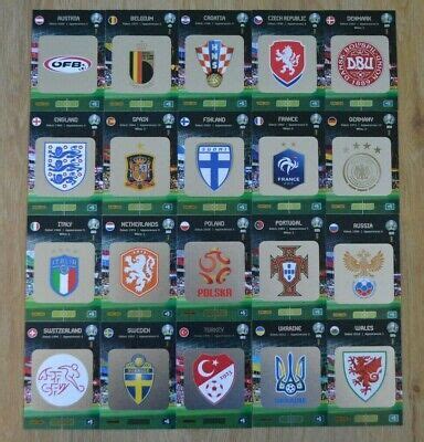 Uefa euro 2020™ pearl edition box + album. Panini Adrenalyn XL Uefa Euro EM 2020 alle 20 Team Logo ...