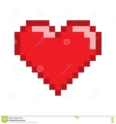 Vector Pixel Art Heart For Game Stock Illustration Illustration Of