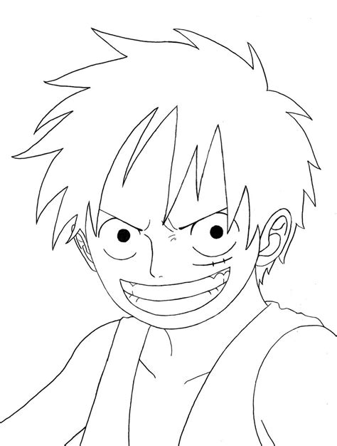 Luffy Lineart By Elsewhereland On Deviantart One Piec