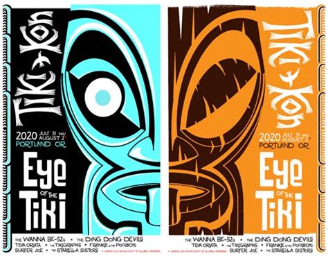 Eye Of The Tiki Poster Closed Eye Tiki Kon