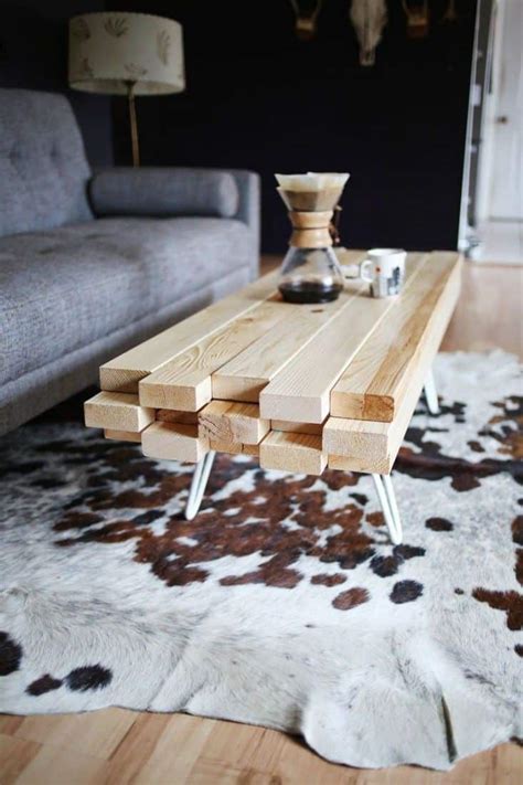 This diy tabletop idea eliminates the worry of farmhouse tables cracking due to breadboard ends being attached to pocket screws. 15 Beautiful Cheap DIY Coffee Table Ideas