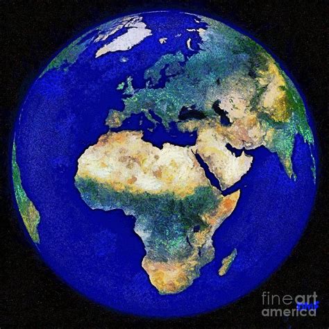 Earth From Space Europe And Africa Digital Art By Dragica Micki Fortuna