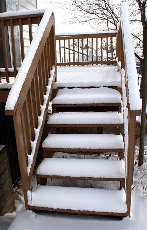Snow Covered Deck Steps Picture | Free Photograph | Photos Public Domain