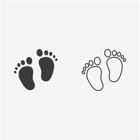 Baby Feet Icon Vector Newborn Footprint Kids Feet Sign Symbol