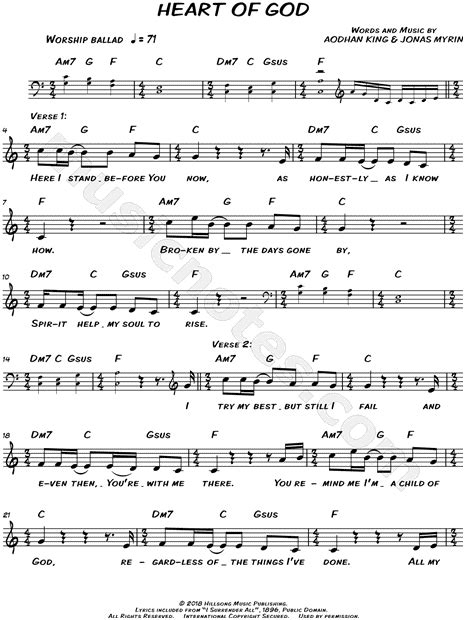 Hillsong Thank You Jesus Sheet Music Leadsheet In C Major 28a