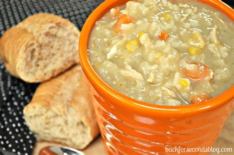 Easy Crock Pot Creamy Chicken And Rice Soup Back For Seconds
